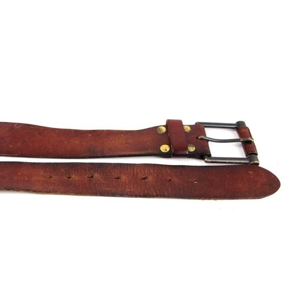 Levi's SADDLE BROWN GENUINE LEATHER 1.5"Wd CASUAL DRESS MEN'S BELT Sz 38/95 (34D - Picture 13 of 14